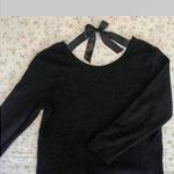 Black Sweater with Ribbon Detail - Picture 2 of 3